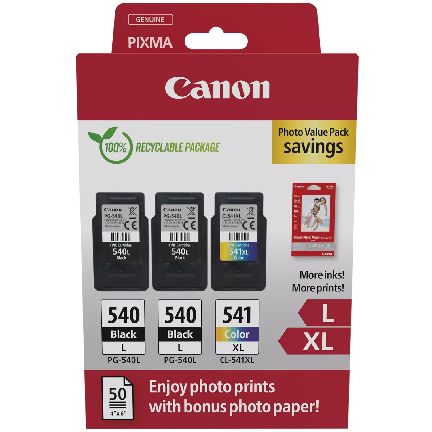 Canon PG540L x2 / CL541XL Ink Cartridge Value Pack