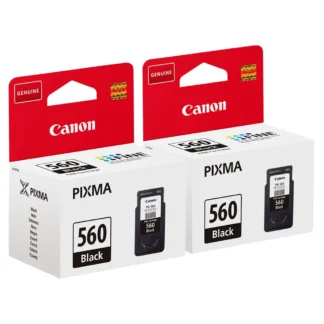2x Original Canon PG560 Black Ink Cartridges