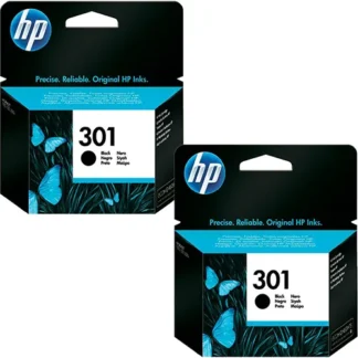HP-301-Black-x2-Orig - 2x Original HP 301 Black Ink Cartridges