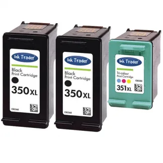 2x Remanufactured HP 350XL & 1x 351XL Ink Cartridges