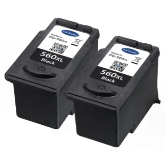 2x Remanufactured Canon PG560XL Black High Capacity Ink Cartridges