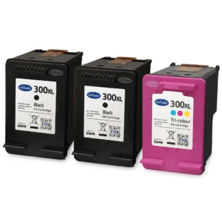 2x Remanufactured HP 300XL Black & 1x Colour Ink Cartridge Multipack