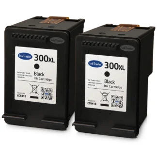 2x Remanufactured HP 300XL High Capacity Black Ink Cartridges
