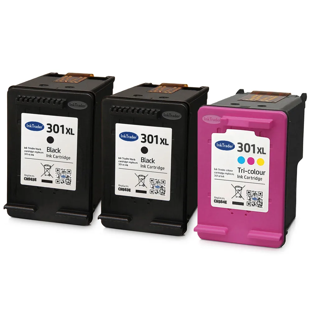 2x Remanufactured HP 301XL Black & 1x Colour Ink Cartridge Multipack