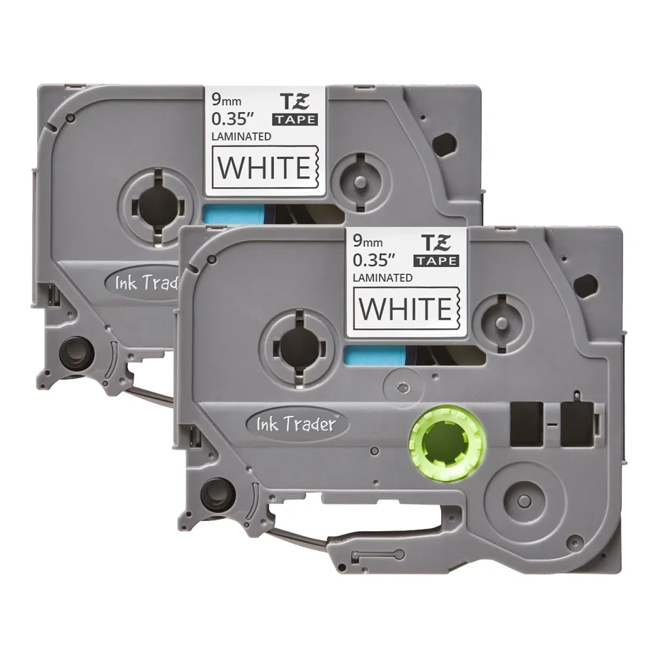 2x Brother P-Touch TZE-221 White Labels - Brother P-Touch TZE221