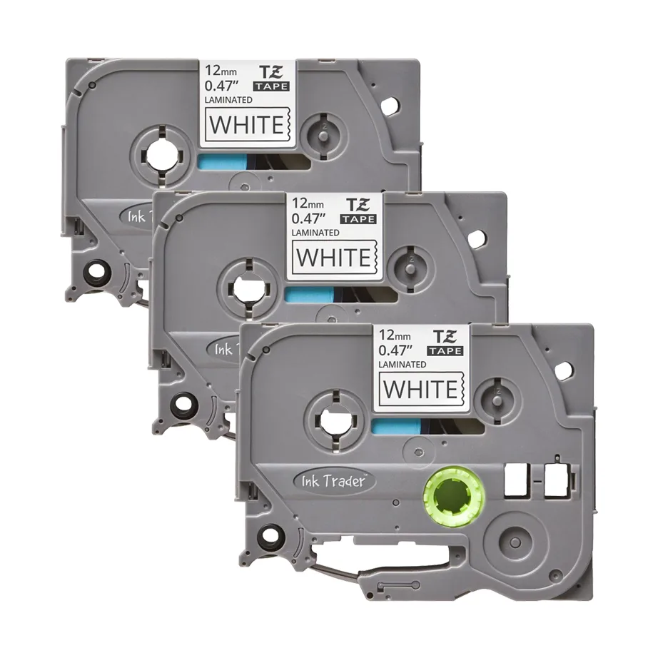 3x Brother P-Touch TZE-231 White Labels - Brother P-Touch TZE231