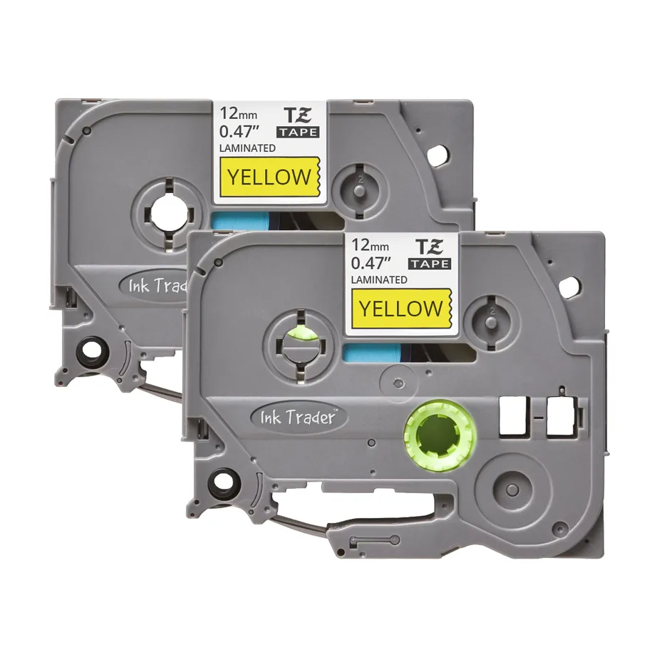 2x Brother P-Touch TZE-631 Yellow Labels - Brother P-Touch TZE631