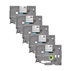 5x Brother P-Touch TZE-231 White Labels - Brother P-Touch TZE231
