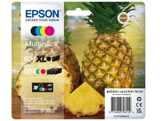 Epson 604XL Black + Standard CMY Ink Cartridge Multipack - C13T10H94010