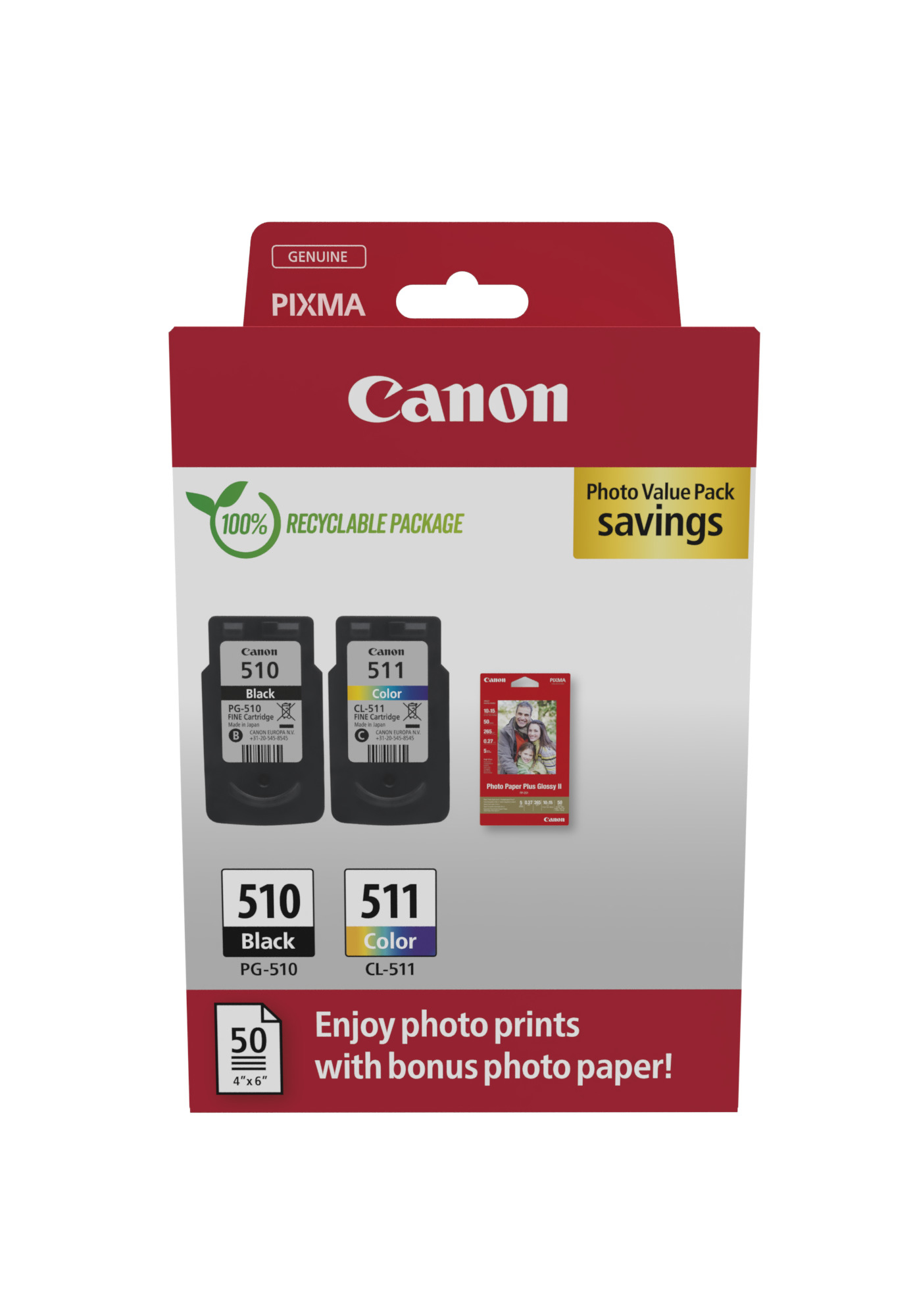 Canon PG-510 + CL-511 Ink Cartridge Multipack - 2970B017