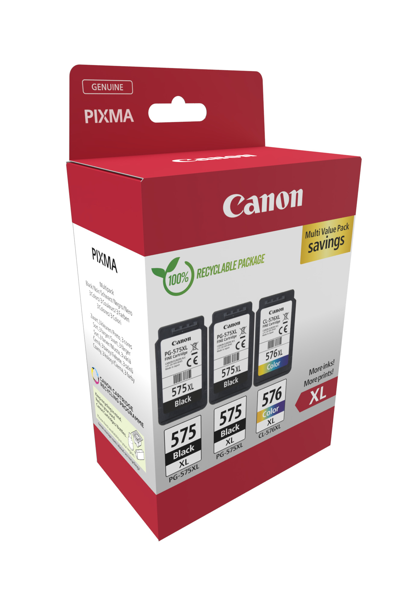 Canon PG-575XL + CL-576XL Ink Cartridge Multipack - 5437C004