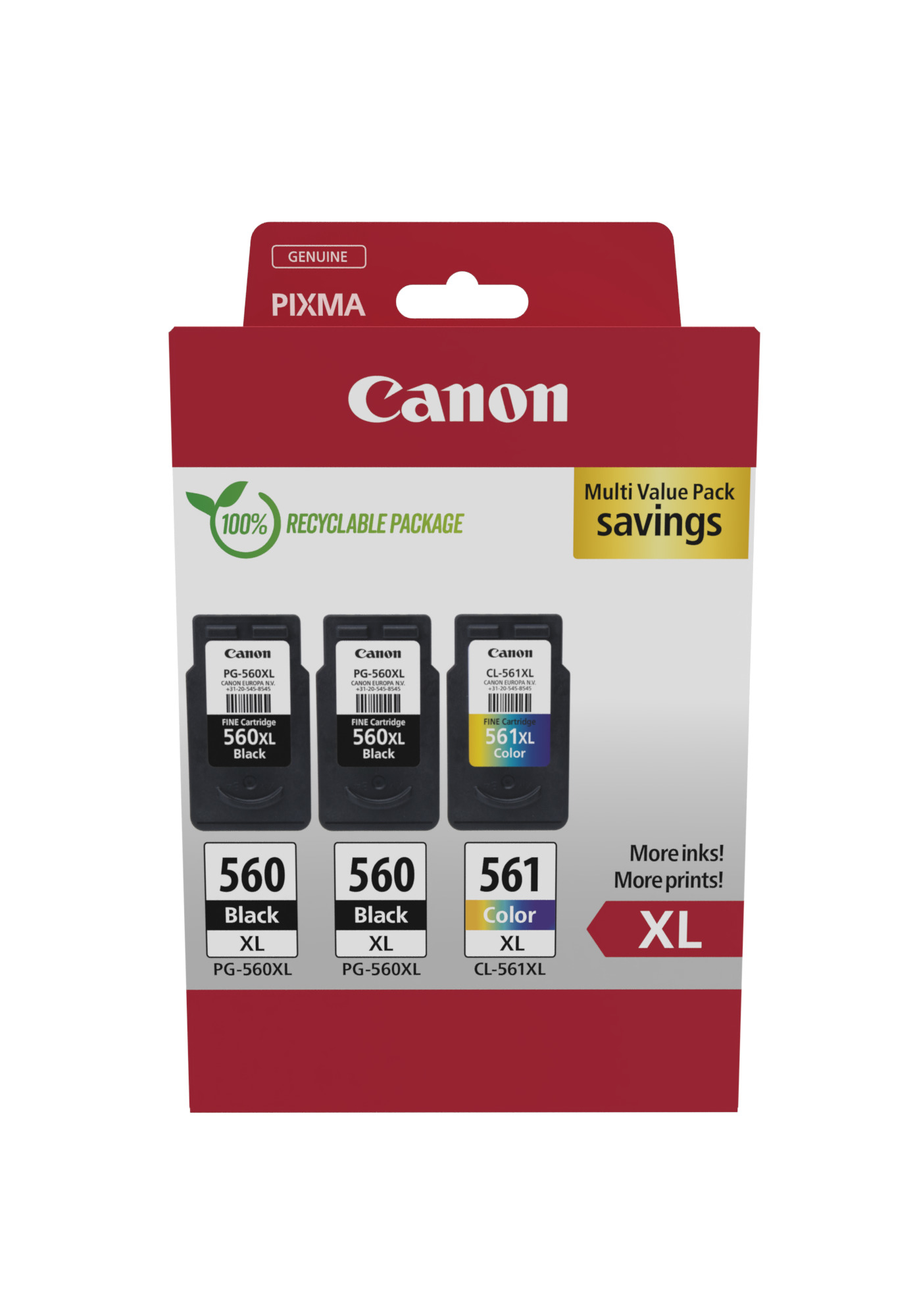 Canon PG-560XL + CL-561XL Ink Cartridge Multipack - 3712C009