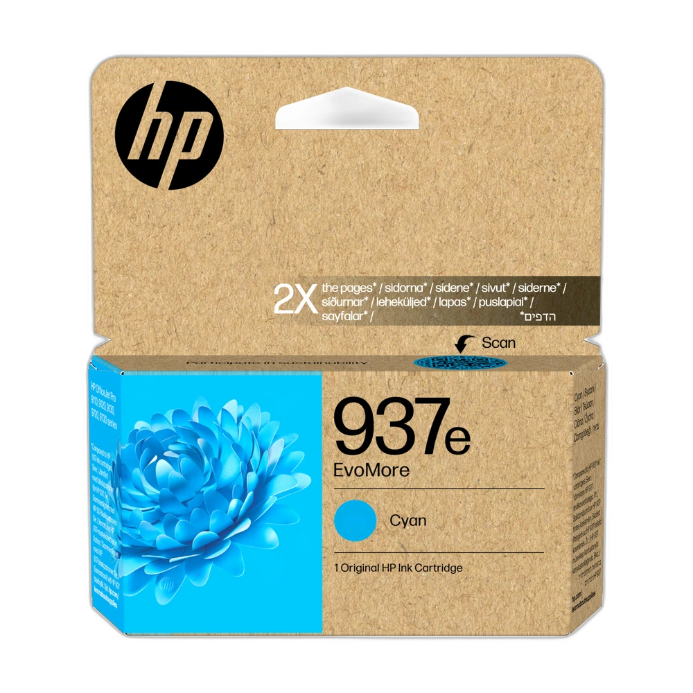 HP 937e Cyan High Capacity Ink Cartridge - 4S6W6NE