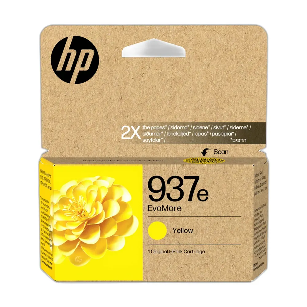 HP 937e Yellow High Capacity Ink Cartridge - 4S6W8NE