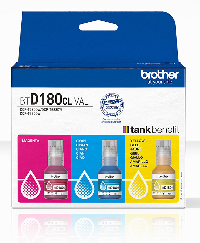Brother BTD180 Tri-Pack Ink Cartridge Multipack - BTD180CLVAL