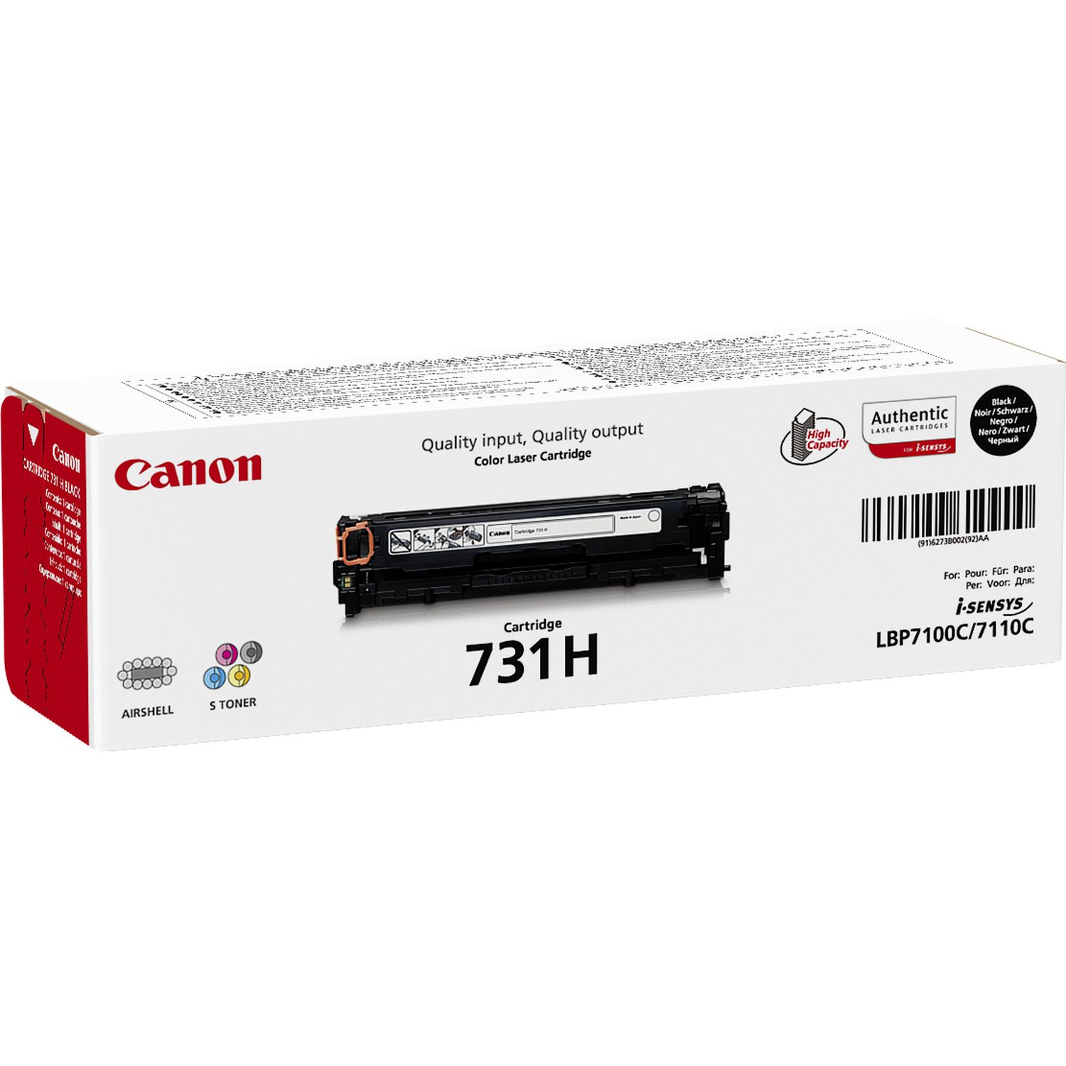 Canon 731H Black Toner Cartridge - 6273B002