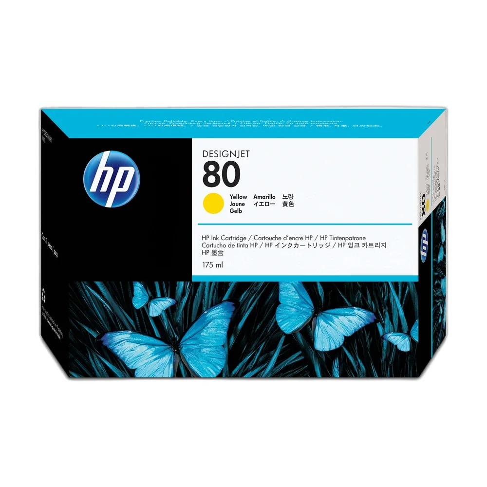 HP 80 Yellow Ink Cartridge 175ml - C4873A