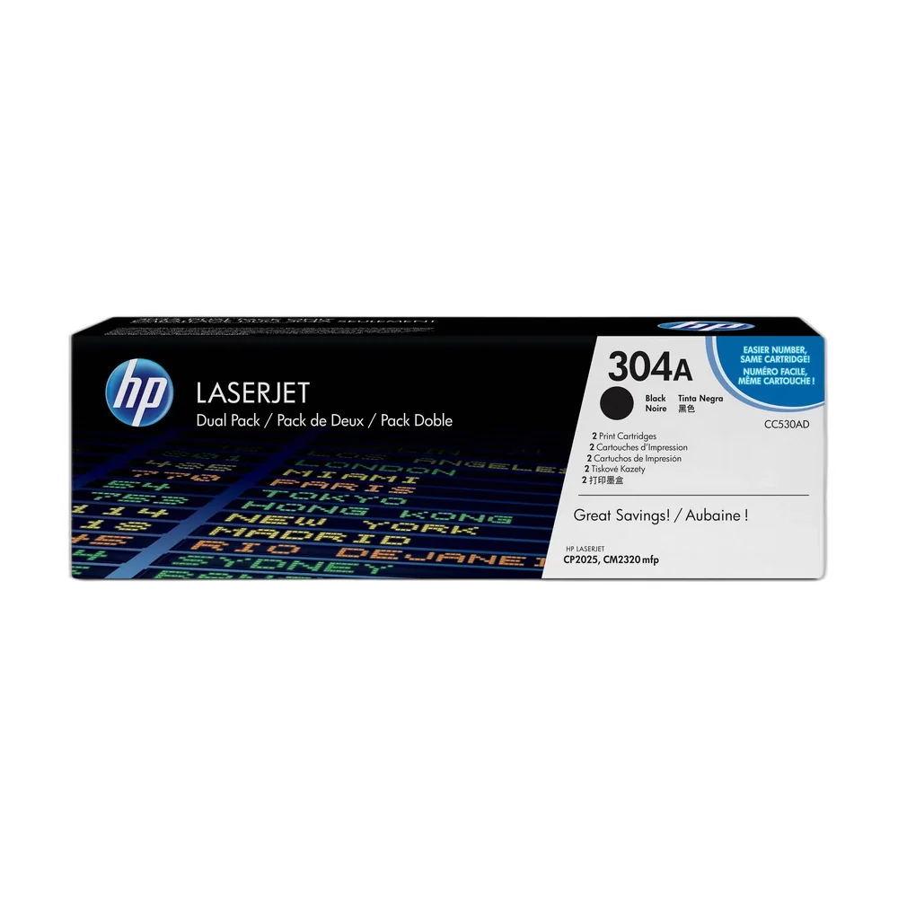 HP 304A Black High Yield Twin Pack - CC530AD