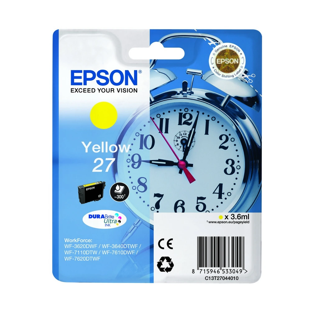 Epson 27 Yellow Ink Cartridge - C13T27044010