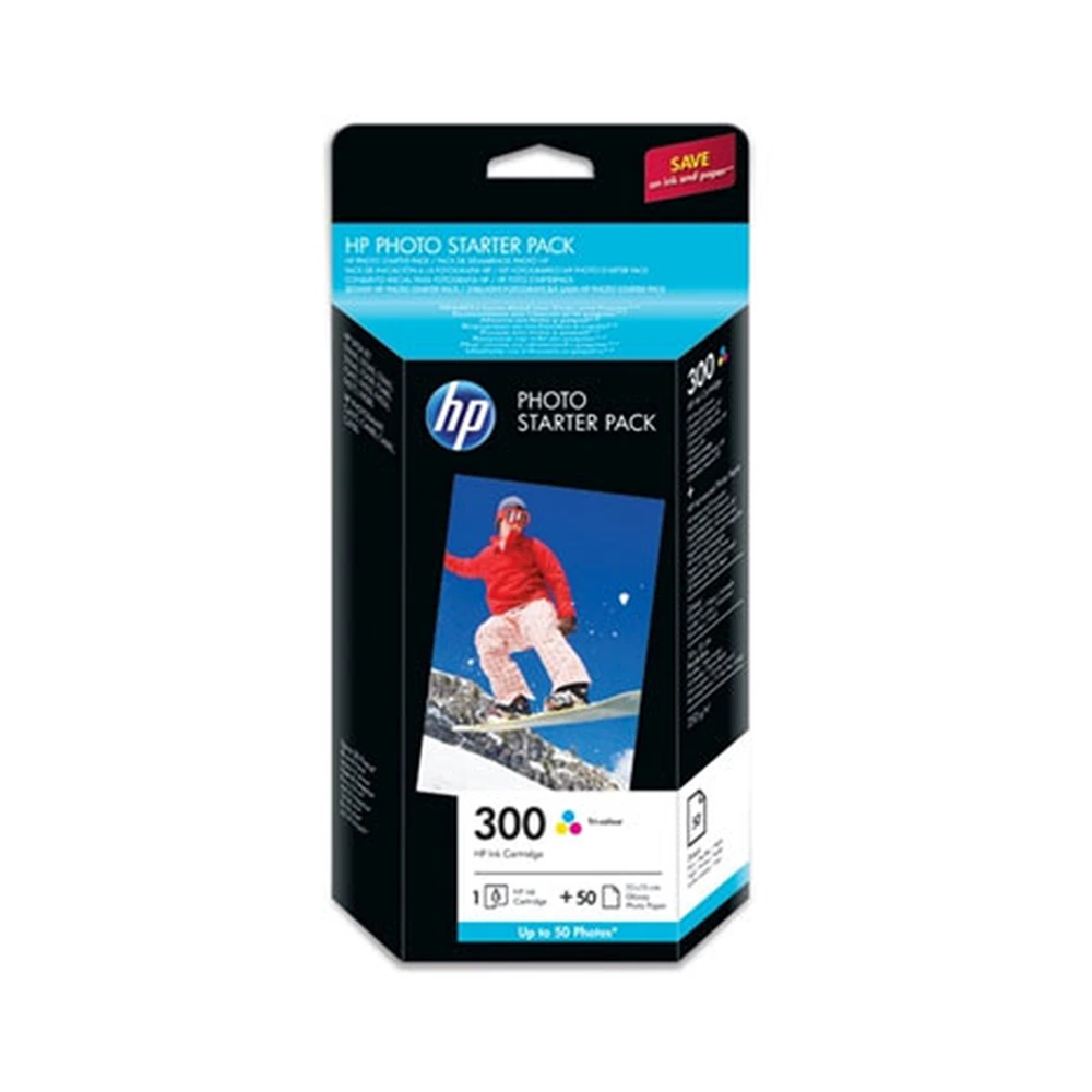 HP 300 Tri-Colour Ink Cartridge Photo Starter Pack (50 Photo Sheets) - CG846EE