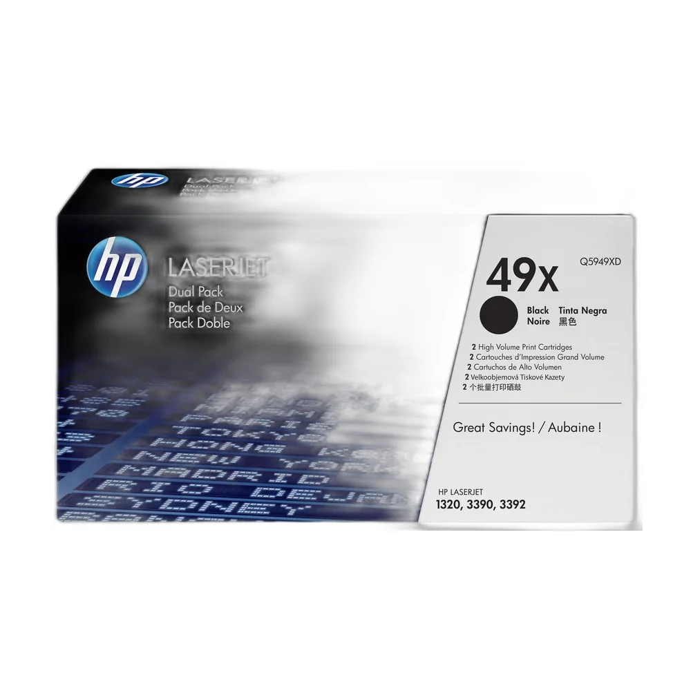 HP 49X Black High Yield Twin Pack - Q5949XD