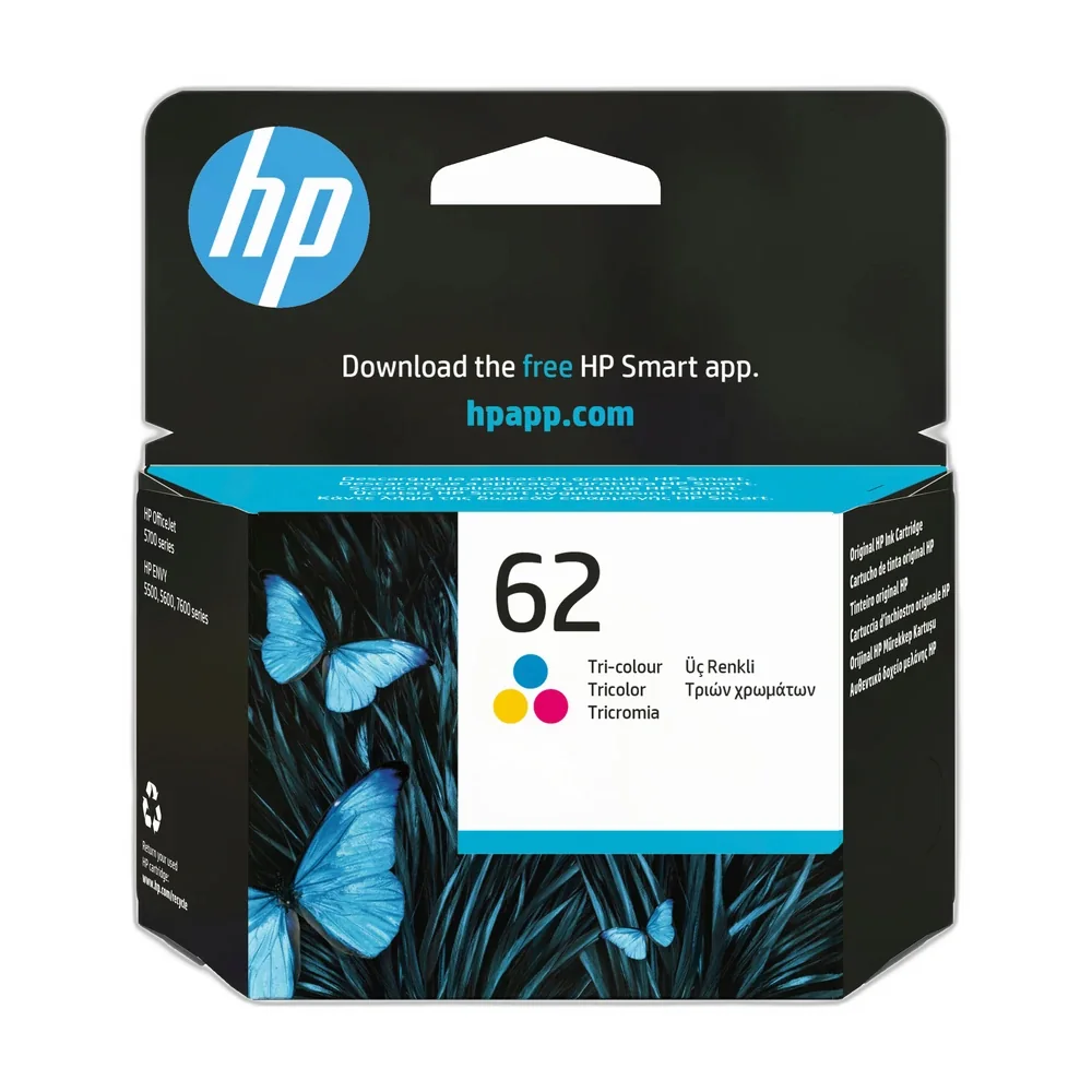 HP 62 Tri-Colour Ink Cartridge - C2P06AE