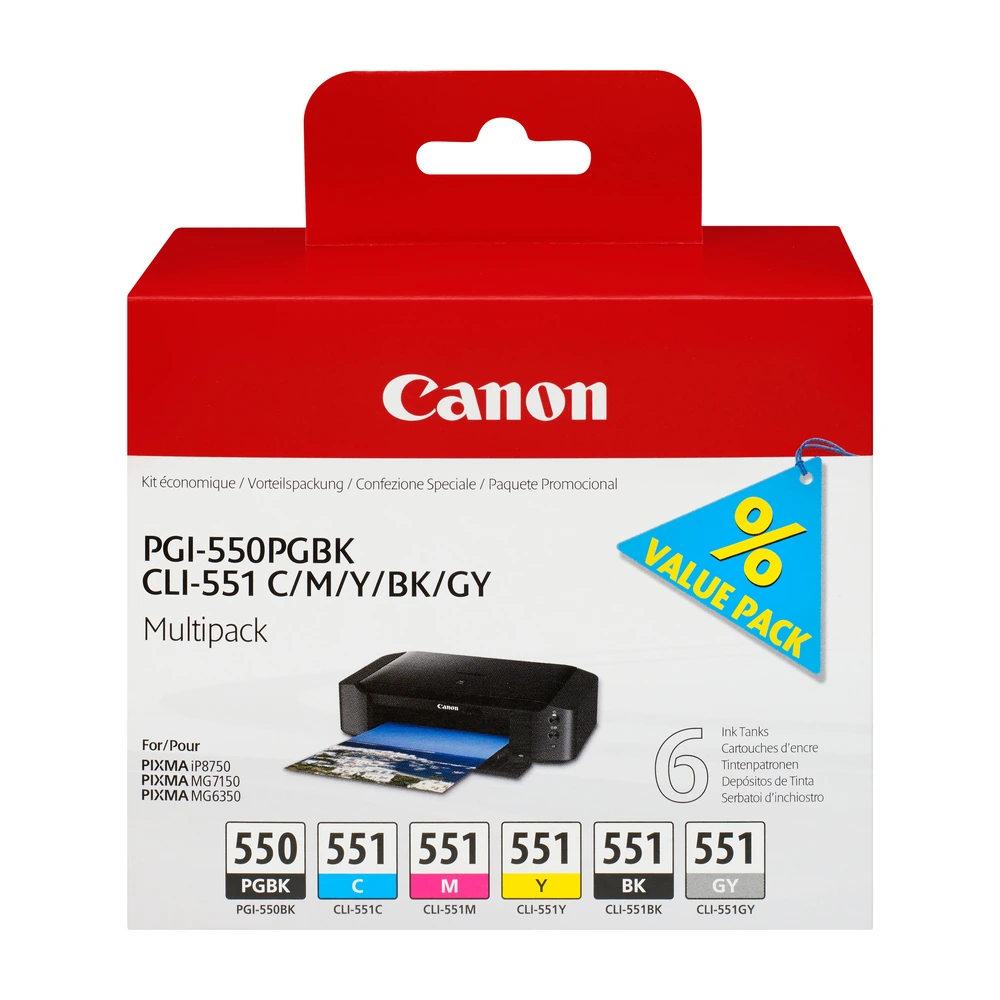 Canon CLI-551 Ink Cartridge Multipack - 6496B005
