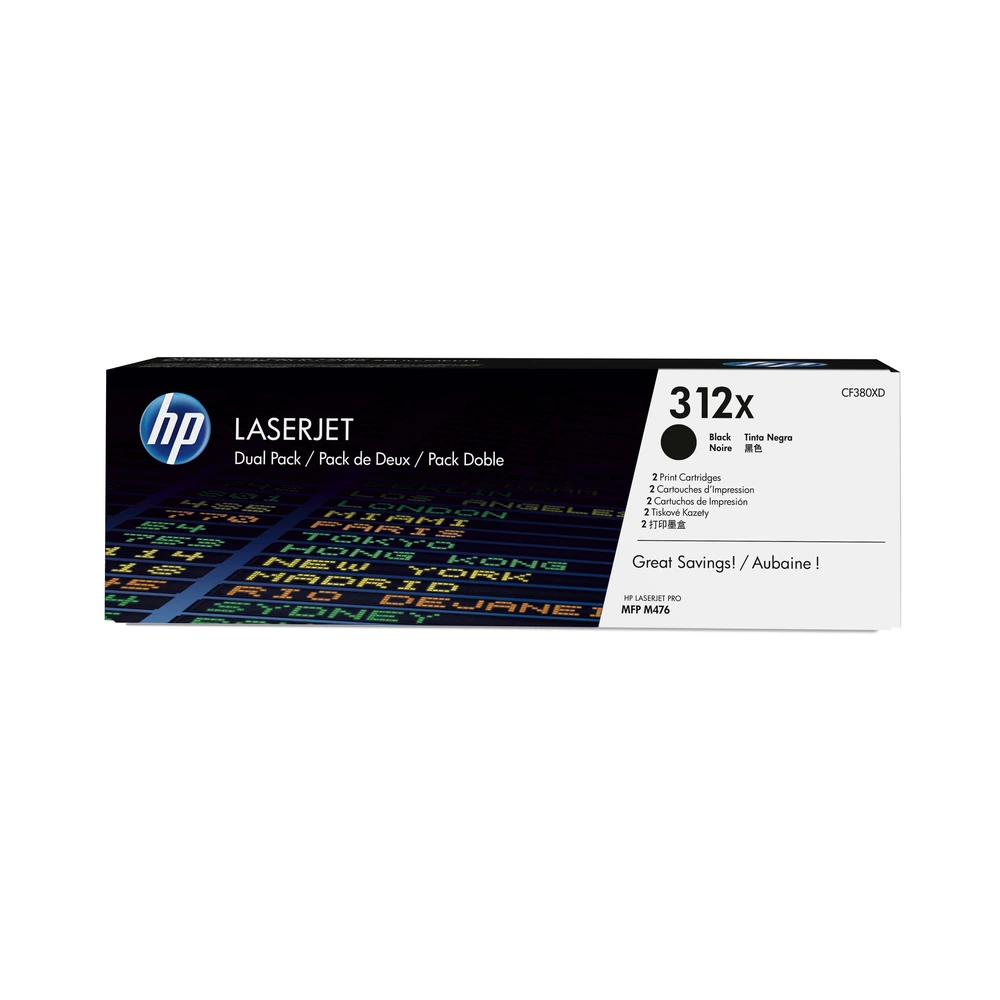 HP 312X Black High Yield Twin Pack - CF380XD