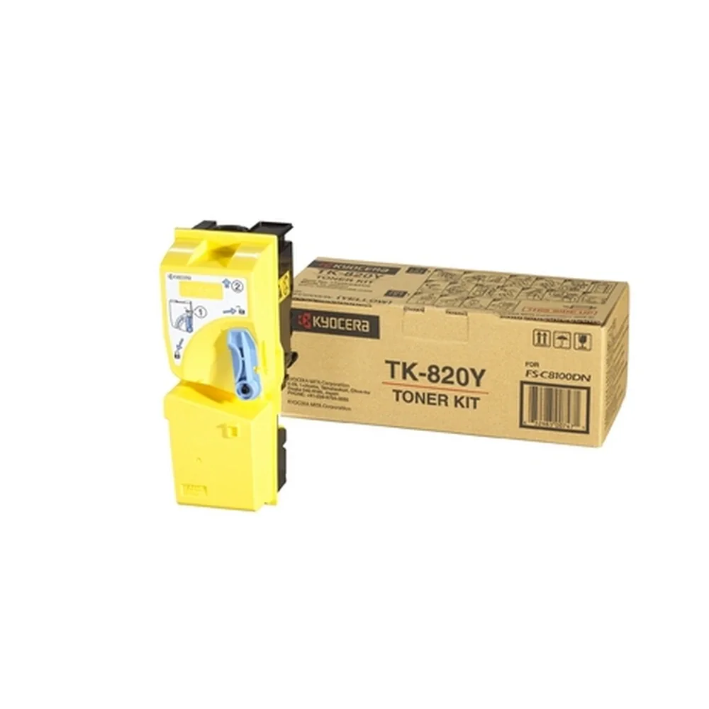 KYOCERA TK-820 Yellow Toner Cartridge - 1T02HPAEU0