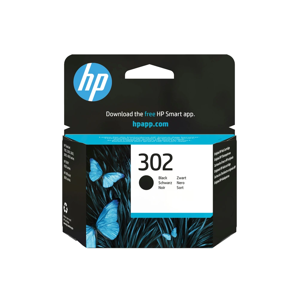 HP 302 Black Ink Cartridge - F6U66AE