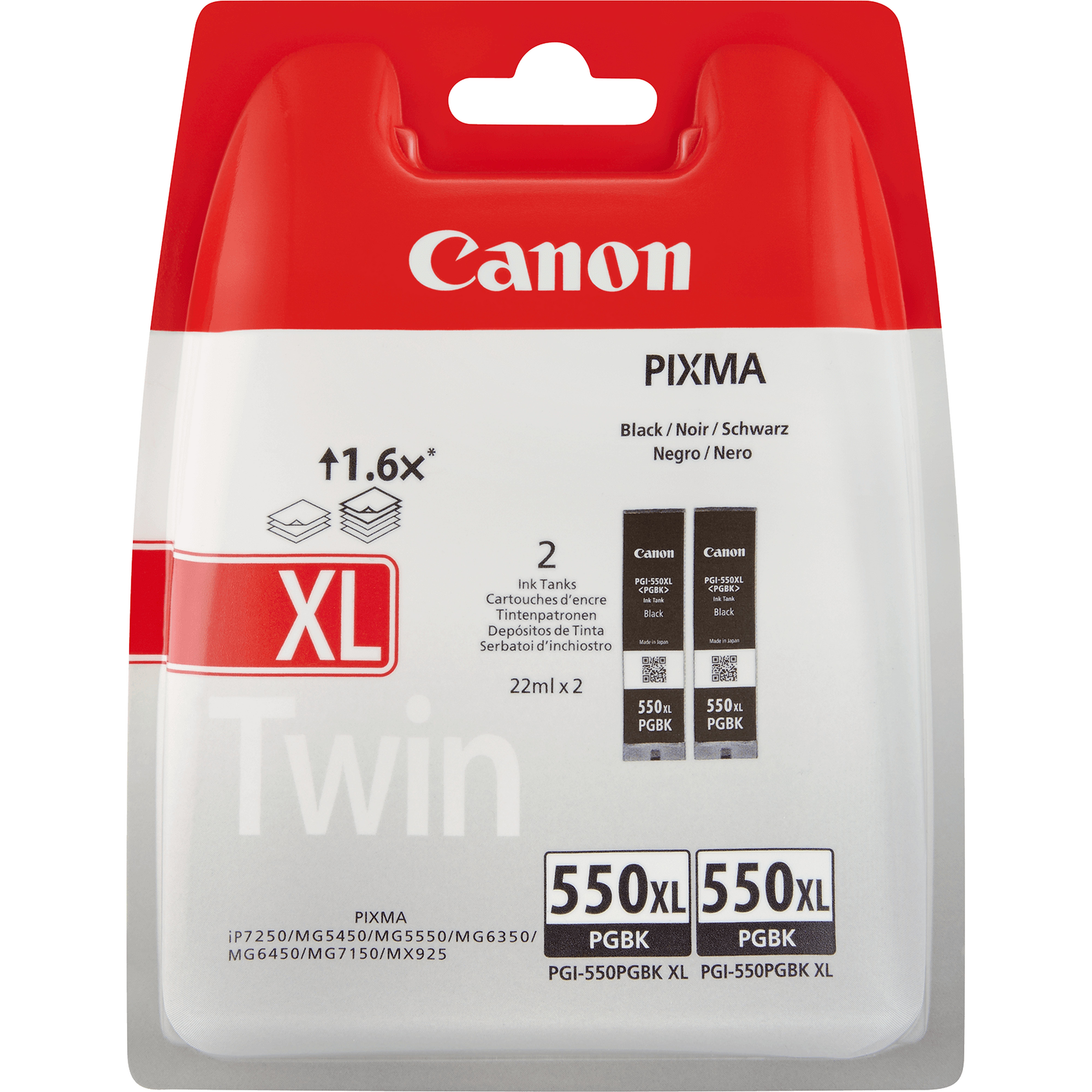 Canon PGI-550 Black Twin Pack - 6431B005