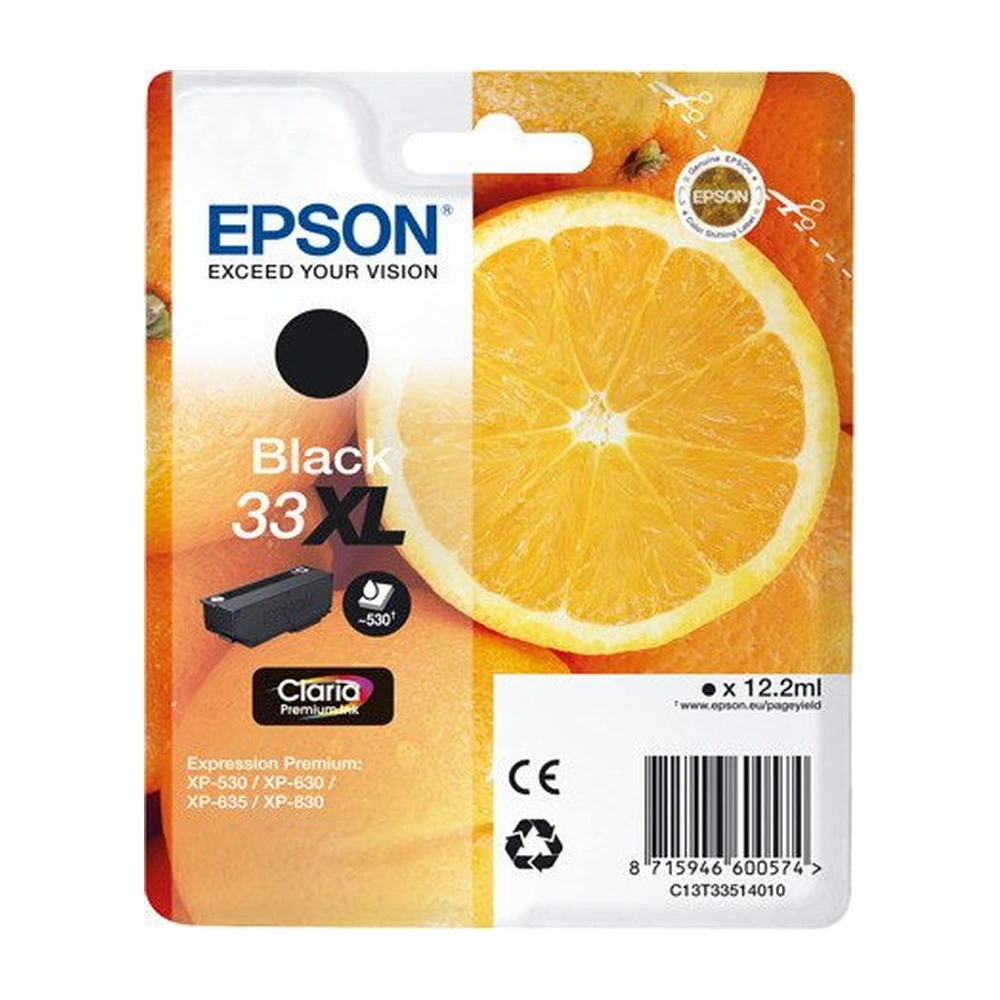 Epson 33XL K Black Ink Cartridge - C13T33514012