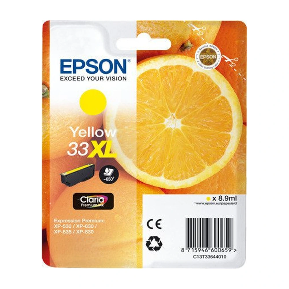 Epson 33XL Y Yellow Ink Cartridge - C13T33644012