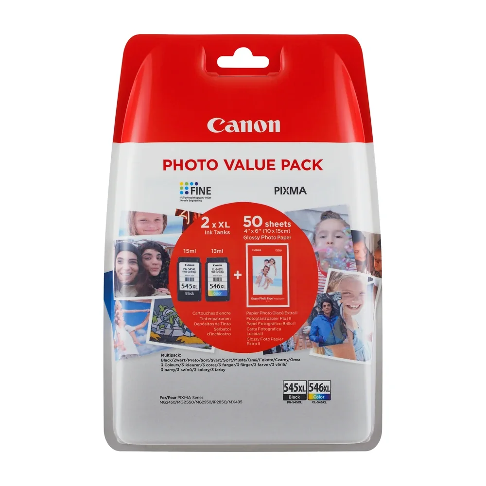 Canon PG-545XL + CL-546XL Ink Cartridge + Photo Paper Value Pack - 8286B006