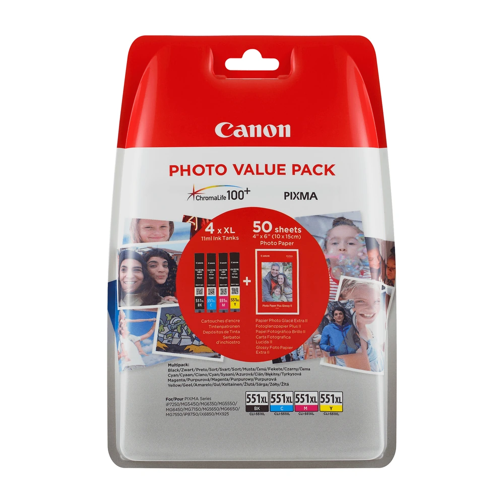 Canon CLI-551XL Ink Cartridge Multipack - 6443B006