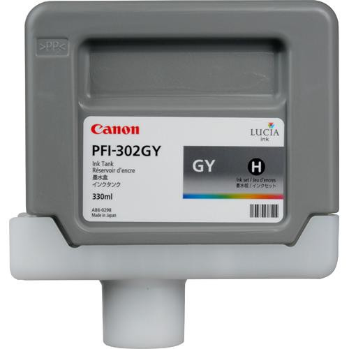 Canon PFI-302 Grey Ink Cartridge - 2217B001