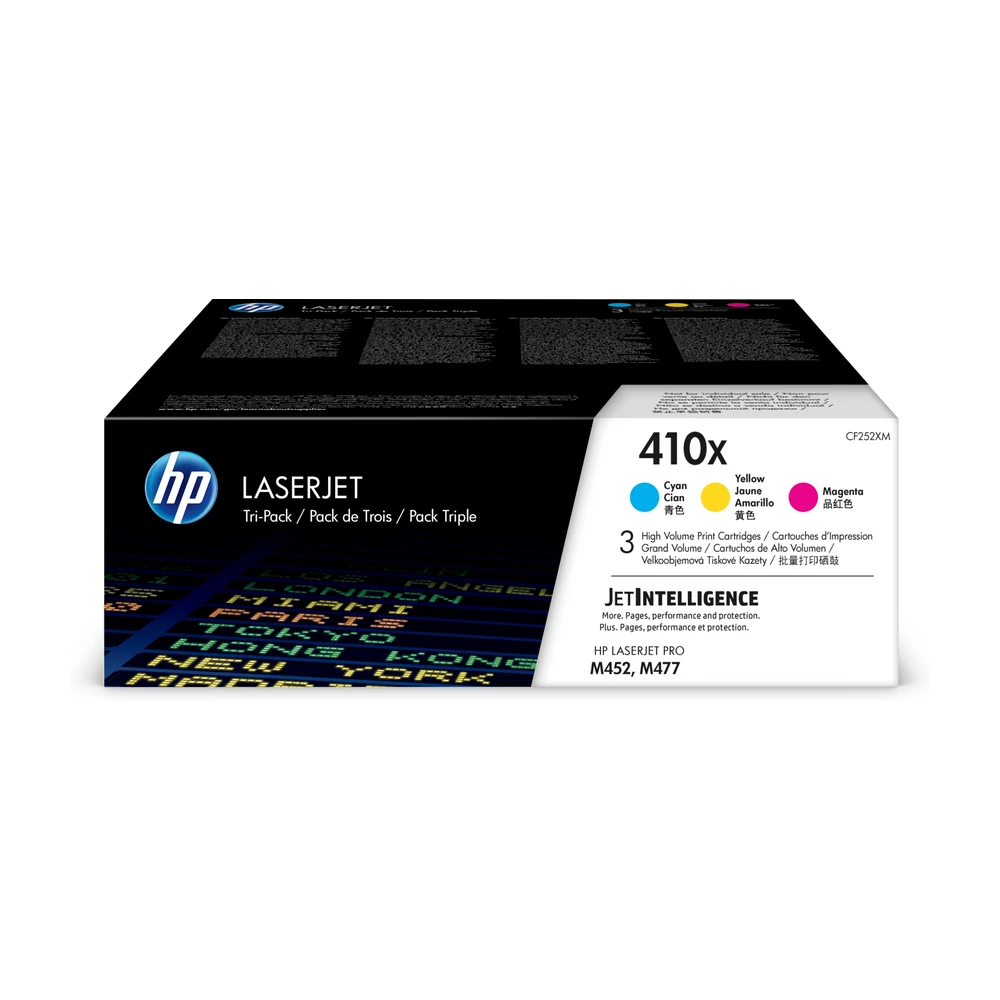 HP 410X Tri-Pack Toner Cartridge Multipack - CF252XM