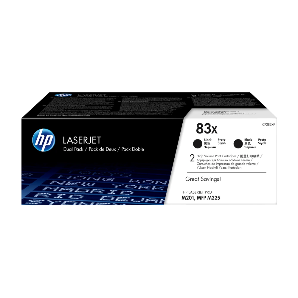 HP 83X Black High Yield Twin Pack - CF283XD