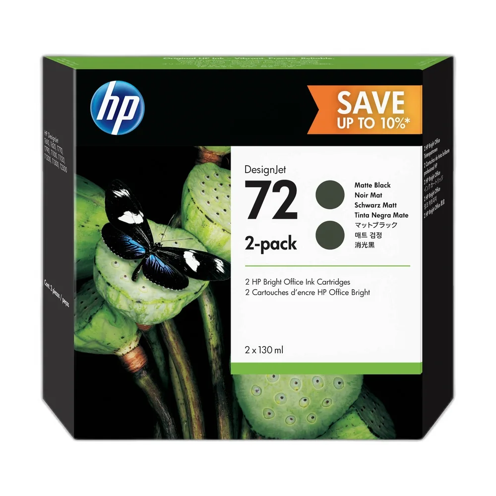 HP 72 Matte Black Twin Pack - P2V33A
