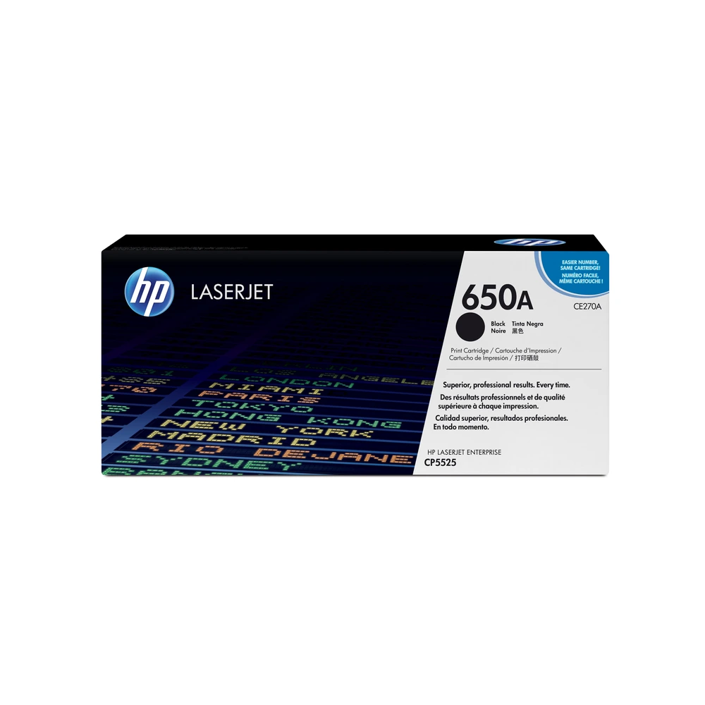 HP 650A Black Toner Cartridge - CE270A