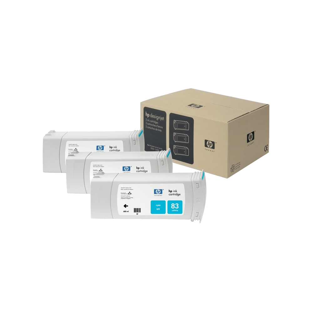 HP 83 Cyan Ink Cartridge Tri-Pack - C5073A