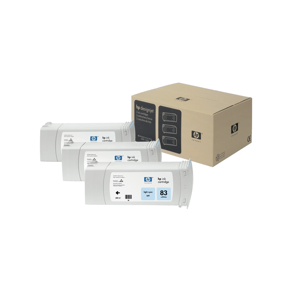 HP 83 Light Cyan Ink Cartridge Tri-Pack - C5076A