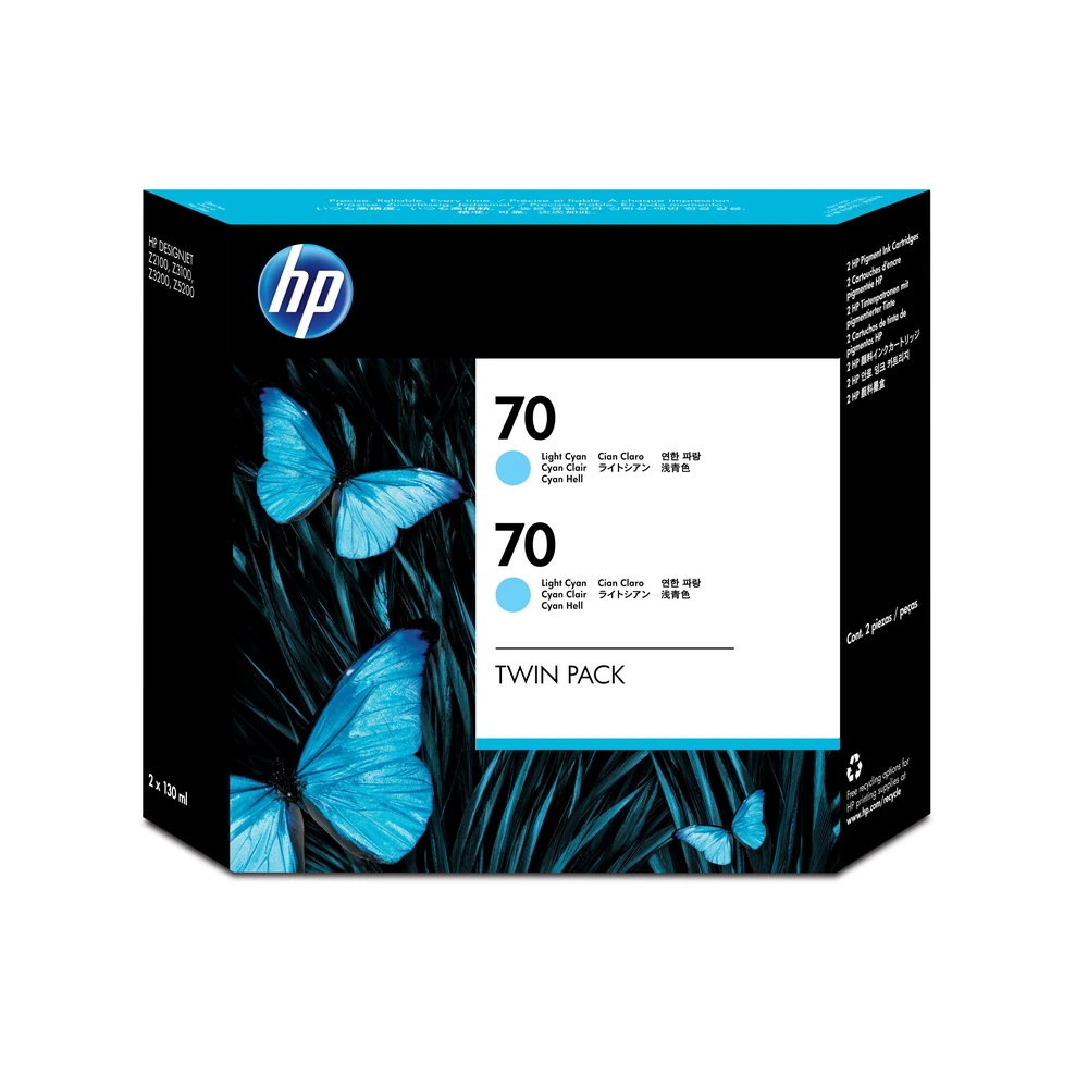 HP 70 Light Cyan Twin Pack - CB351A