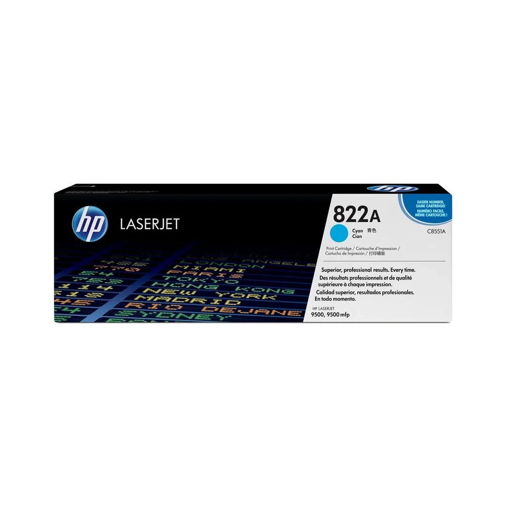 HP 822A Cyan Toner Cartridge - C8551A