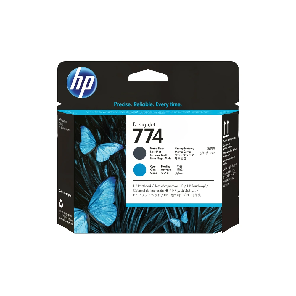 HP 774 Matte Black and Cyan DesignJet Printhead - P2W01A