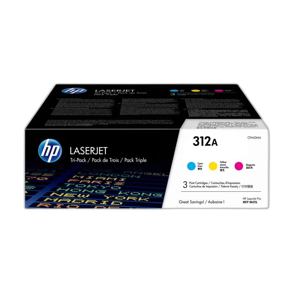 HP 312A Tri-Pack Toner Cartridge Multipack - CF440AM