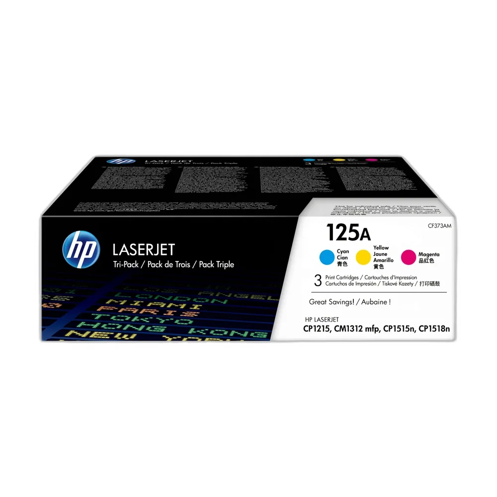 HP 125A Tri-Pack Toner Cartridge Multipack - CF373AM
