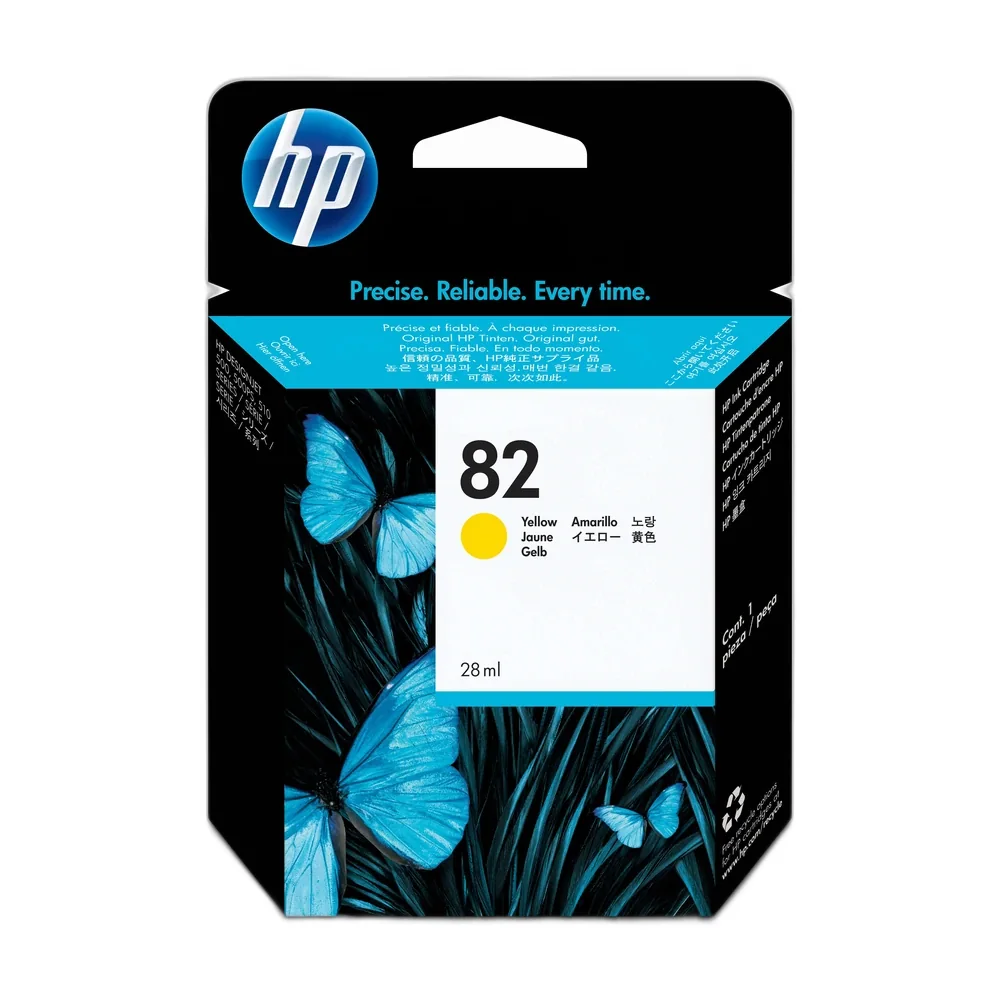 HP 82 Yellow 28ml Ink Cartridge - CH568A