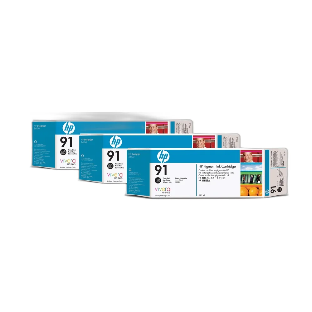 HP 91 Photo Black Ink Cartridge Triple Pack (3 x 775ml) - C9481A