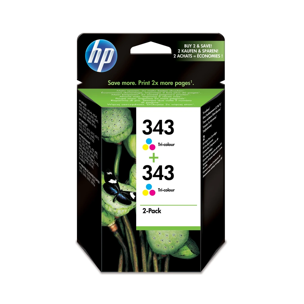 HP 343 Twin Pack Ink Cartridge Multipack - CB332EE